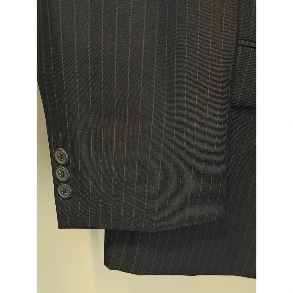 Duke Signature Collection Navy Pinstriped‎ Fully Lined Navy Blazer size 48R